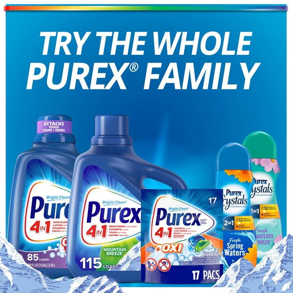 Purex 4-in-1 Liquid Laundry Detergent, Mountain Breeze, 150 oz