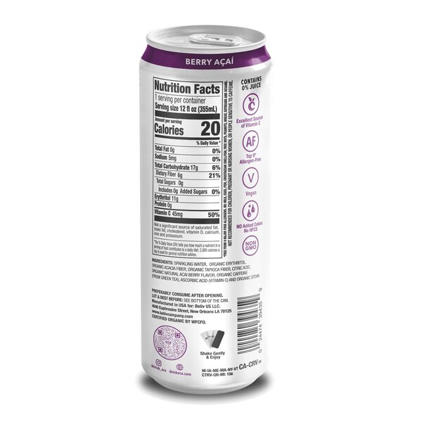 OCA, Zero Sugar Berry Acai , 12 oz
