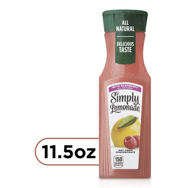 Simply Lemonade With Raspberry, All Natural Non-Gmo, 11.5 OZ