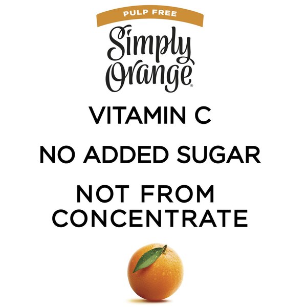Simply Orange Pulp Free Juice Bottle, 11.5 fl oz