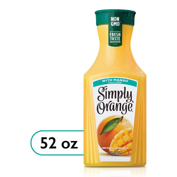 Simply Orange Juice With Mango, 52 OZ