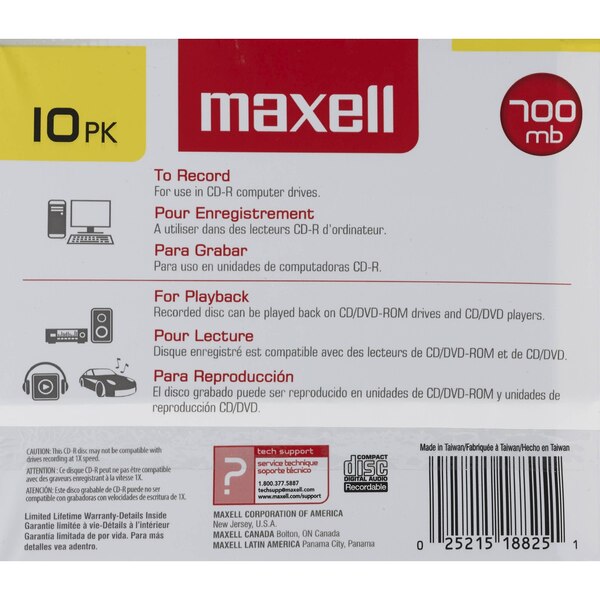 Maxell Music - Cd-R para grabar audio, 80 minutos