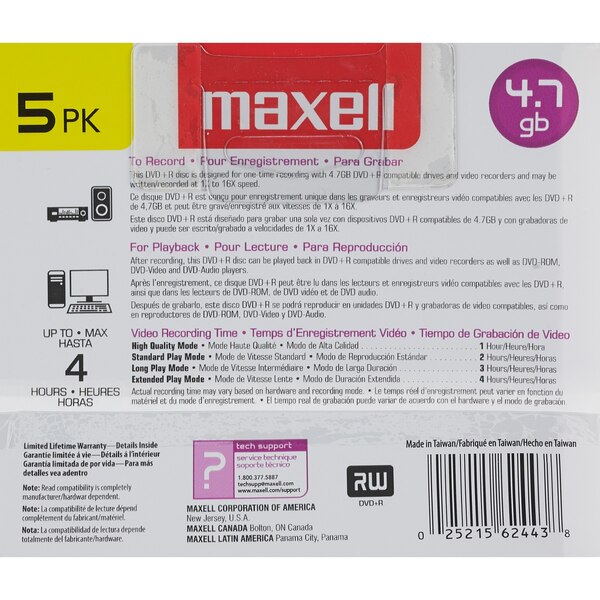 Maxell DVD+R 4.7 GB Discs