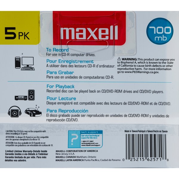 Maxell - CD-R, 700 MB, 80 minutos