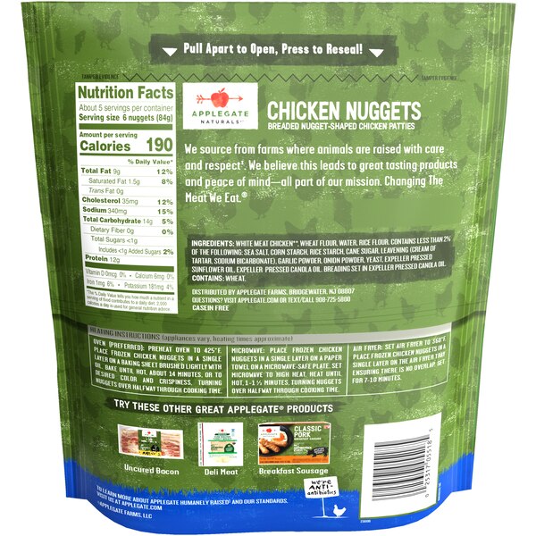 Applegate Naturals Chicken Nuggets, 16oz (Frozen)