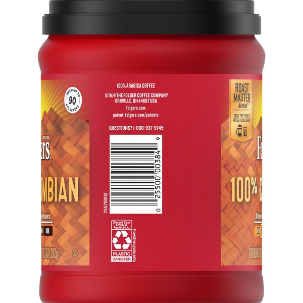 Folgers Colombian Ground Coffee, Medium-Dark Roast, 10.3 oz