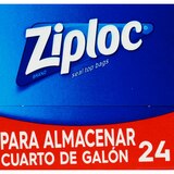 Ziploc Double Zipper One Quart Storage Bags, 24 ct, thumbnail image