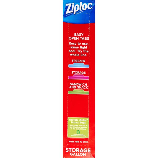 Ziploc Brand Storage Gallon Bags, Large Storage Bags for Food, 19 ct