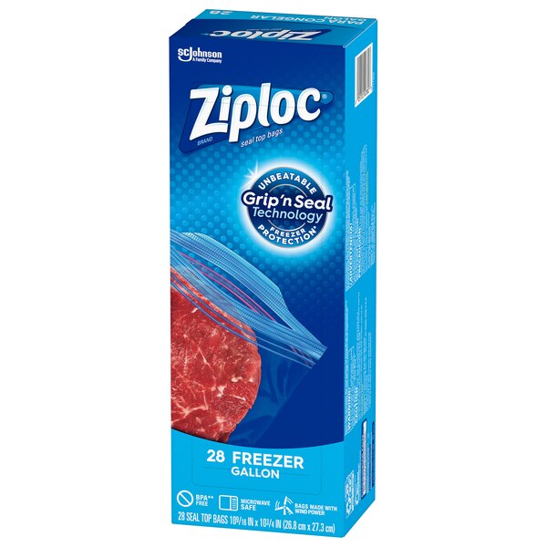Ziploc Freezer Bags, 1 Gallon 28 ct