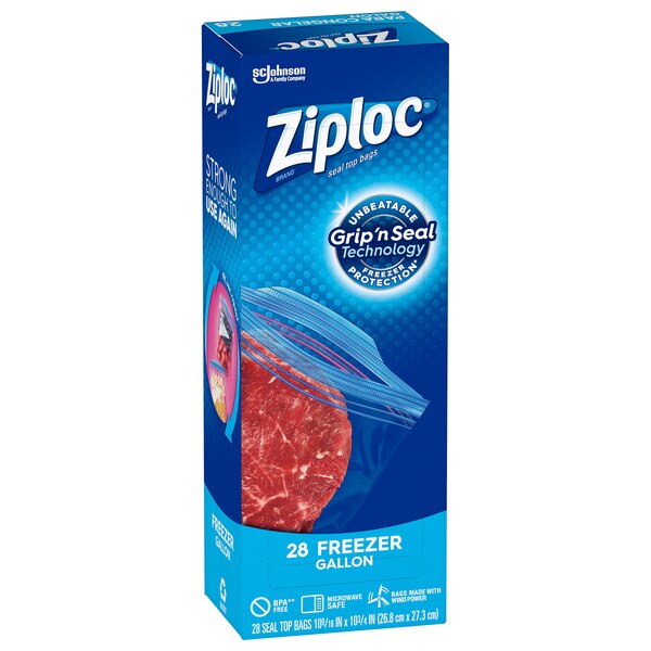 Ziploc Freezer Bags, 1 Gallon 28 ct