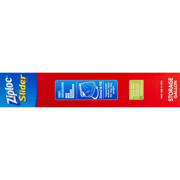 Ziploc Slider Easy Zip One Gallon Storage Bags, 15 ct
