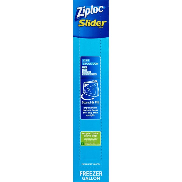 Ziploc Slider Easy Zip One Gallon Freezer Bags, 10 ct