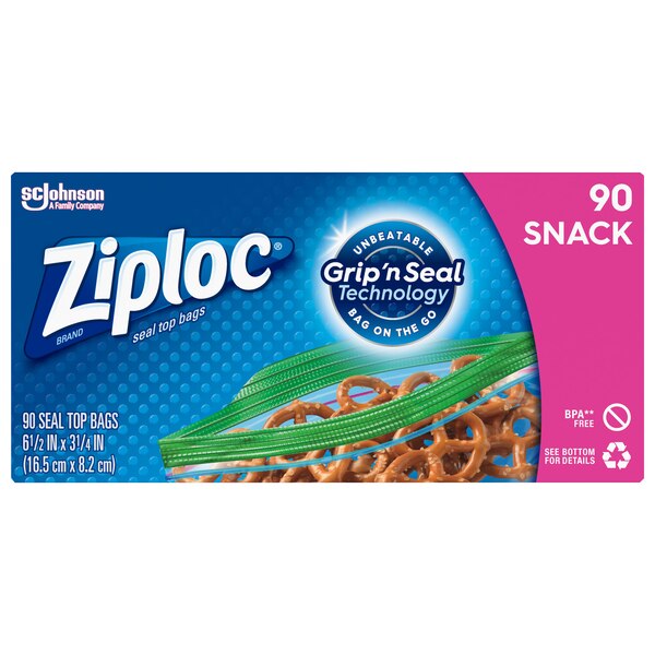 Ziploc Storage Snack Bags, 90 ct
