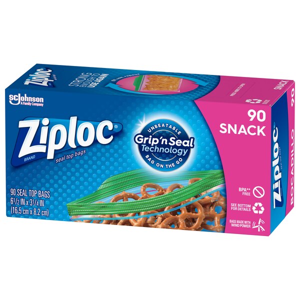 Ziploc Storage Snack Bags, 90 ct
