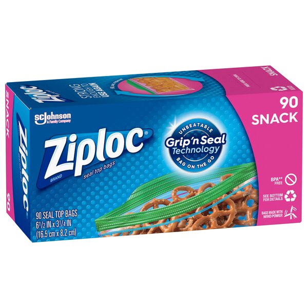 Ziploc Storage Snack Bags, 90 ct