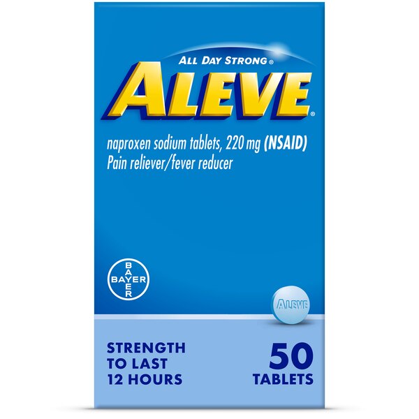 Aleve - Analgésico, naproxeno sódico en tabletas