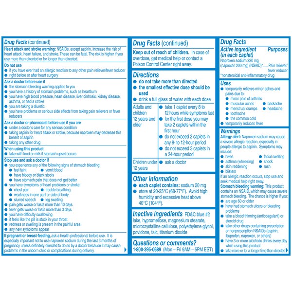 Aleve Pain Relief Naproxen Sodium Caplets