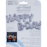 Anagram Air Balloons, Happy B-Day, Silver, thumbnail image