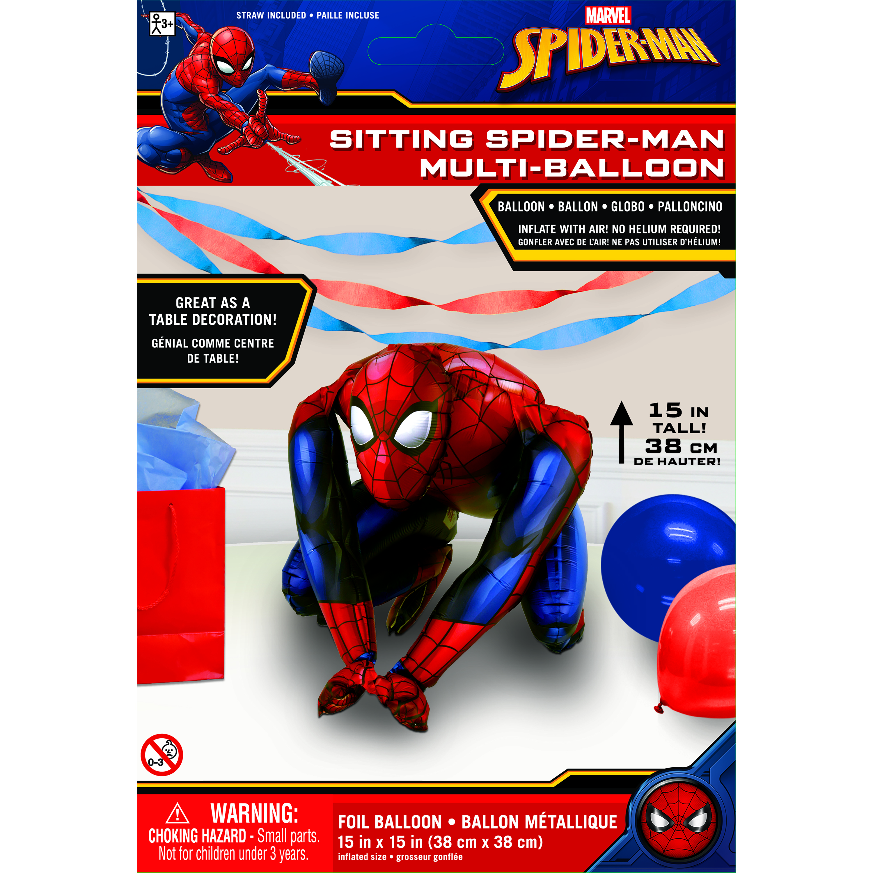 Anagram Square Air Balloon, Spiderman, 15 x 15 in