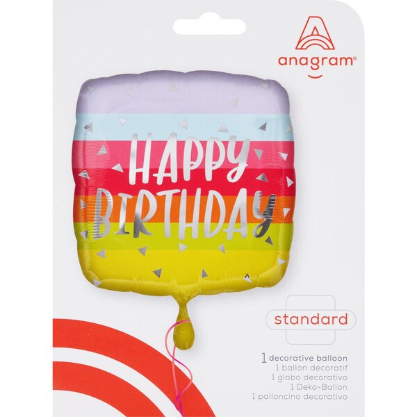 Anagram Square "Happy Birthday" Balloon, 18 in