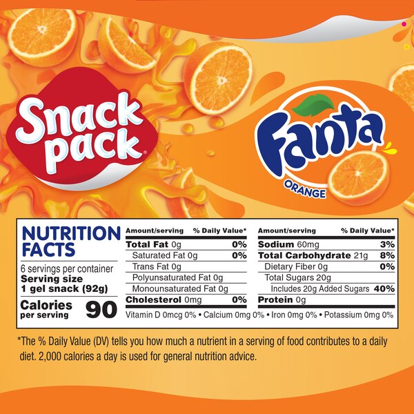 Snack Pack Fanta Gel Snack Cups, 6 PK