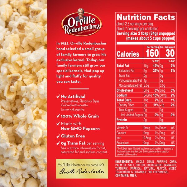 Orville Redenbacher's Movie Theater Butter Microwave Popcorn, 3 ct, 9.87 oz