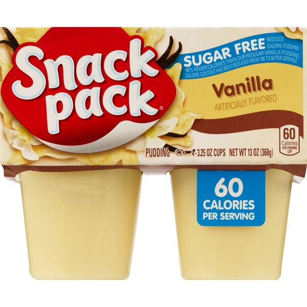 Snack Pack Sugar-Free Vanilla Pudding, 3.25 OZ, 4 CT