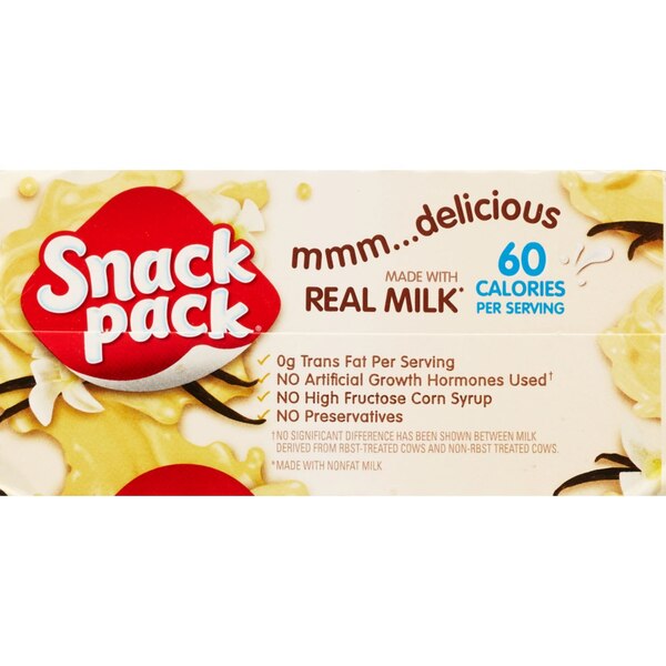 Snack Pack Sugar-Free Vanilla Pudding, 3.25 OZ, 4 CT