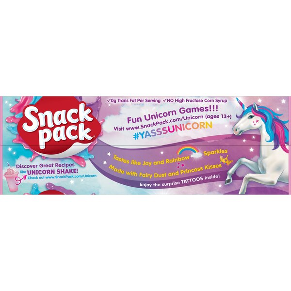 Snack Pack Unicorn Magic Pudding Cups, 6 PK
