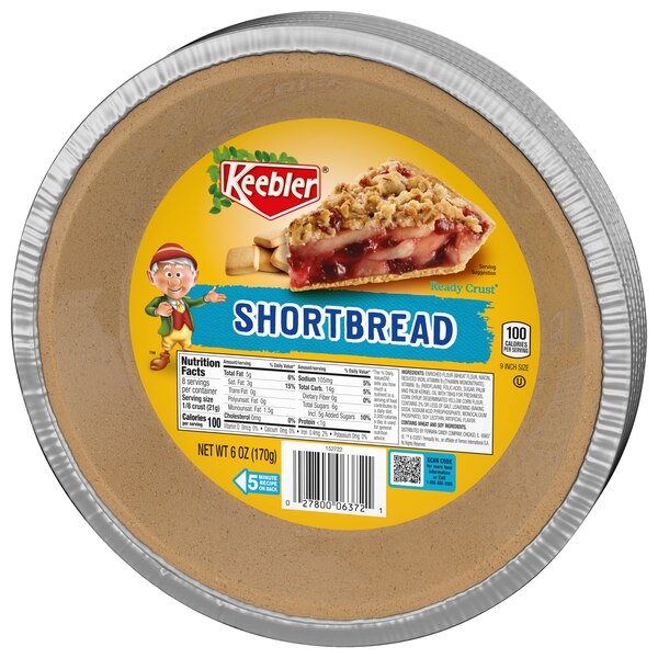Keebler Ready Crust Shortbread Pie Crust, 6 OZ