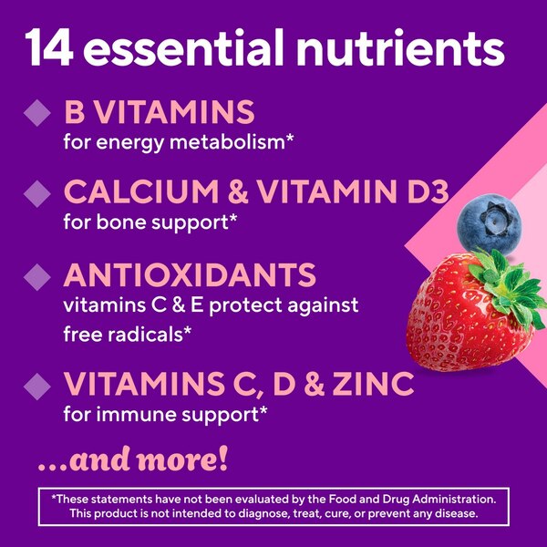 Vitafusion Women’s Sugar Free Daily Multivitamin Supplement, Adult Gummy Vitamin for Energy, Bone & Immune Support*, 90 CT