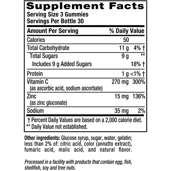 Vitafusion Power Zinc Gummy Vitamins, 90 CT