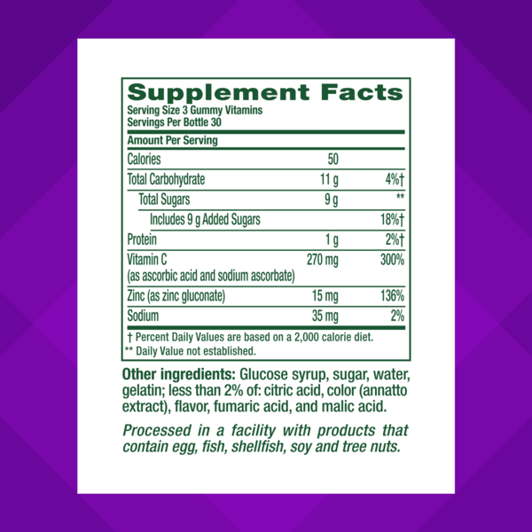 Vitafusion Power Zinc Gummy Vitamins, 90 CT