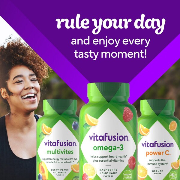Vitafusion Omega 3 Gummy Vitamins, Berry-Lemonade, 120 CT