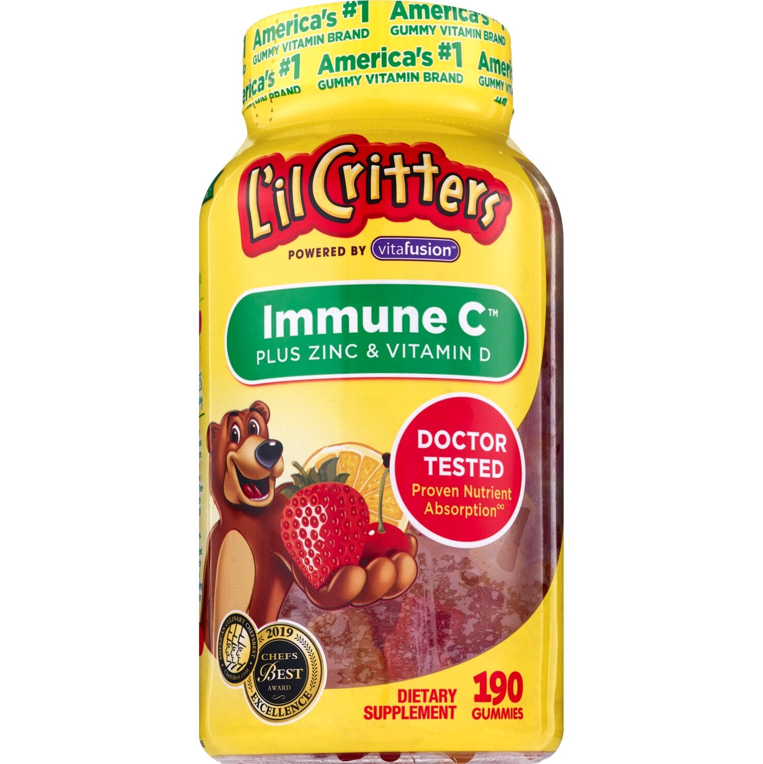 L'il Critters Gummy Immune C Plus Zinc & Vitamin D, 190CT
