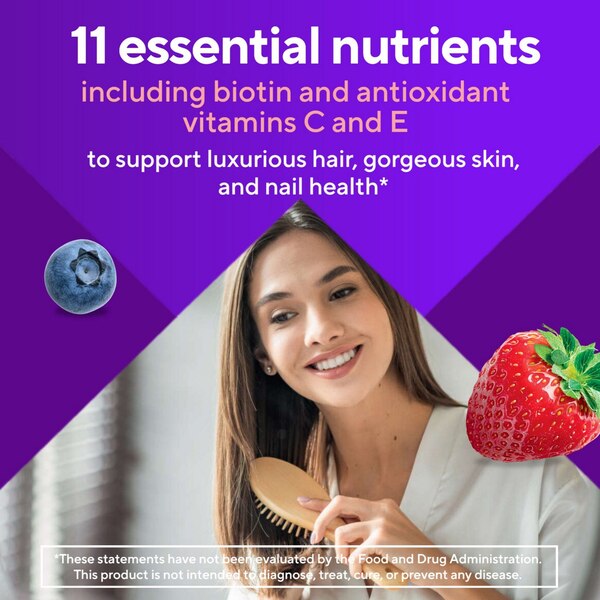 Vitafusion Hair, Skin & Nails Gummies, Mixed Berry, 120 CT