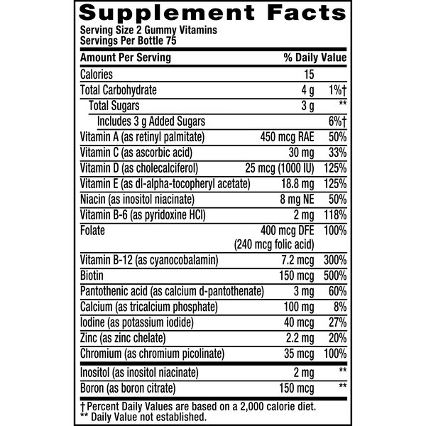 Vitafusion Women's Bone and Metabolism Daily Multivitamin Gummy Formula, 150 CT