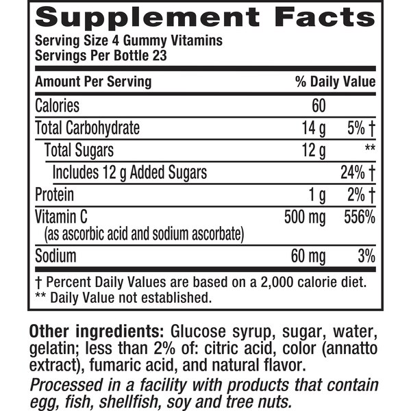 Vitafusion Power C Extra Strength 500mg Gummies 92ct