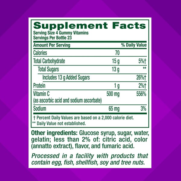 Vitafusion Power C Extra Strength 500mg Gummies 92ct