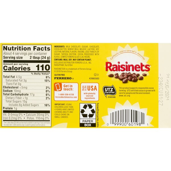 Raisinets Milk Chocolate Candy, 3.5 oz