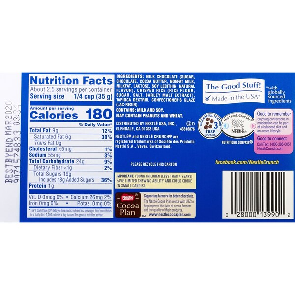 Buncha Crunch Crunchy Milk Chocolate Candy, 3.2 oz