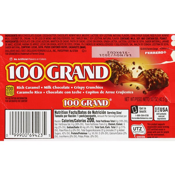 100 Grand Candy Bar, 1.5 oz