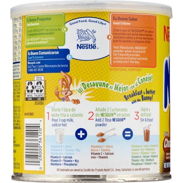 Nestle Nesquik - Polvo con sabor a chocolate, 14.1 oz