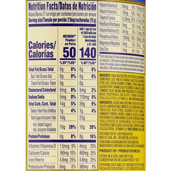 Nestle Nesquik Powder Drink Mix, Strawberry, 14.1 OZ