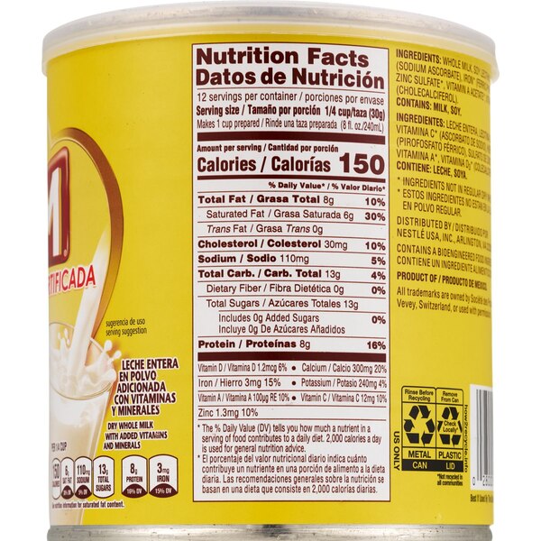 Nestle Klim Fortificada Dry Whole Milk Powder, 12.7 OZ