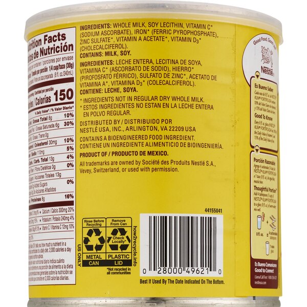 Nestle Klim Fortificada Dry Whole Milk Powder, 12.7 OZ