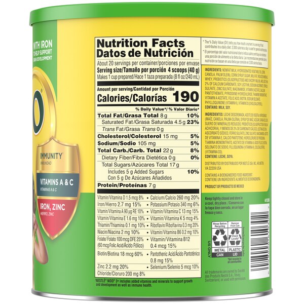 Nestle NIDO 3+ Toddler Powdered Milk Beverage with Vitamins & Minerals, 28.2 oz