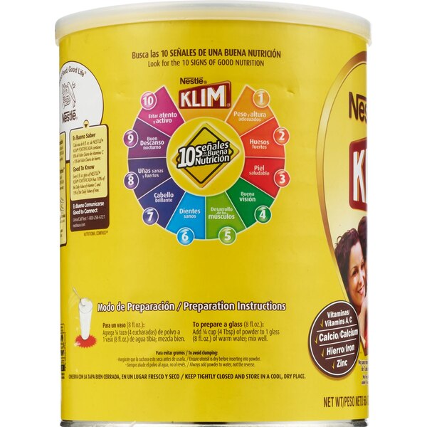 Klim Nestle Fortificada Dry Whole Milk Powder, 56.3 OZ