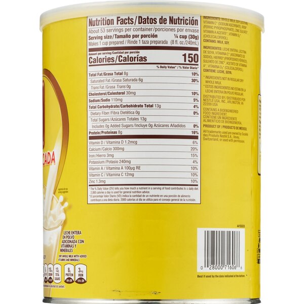 Klim Nestle Fortificada Dry Whole Milk Powder, 56.3 OZ