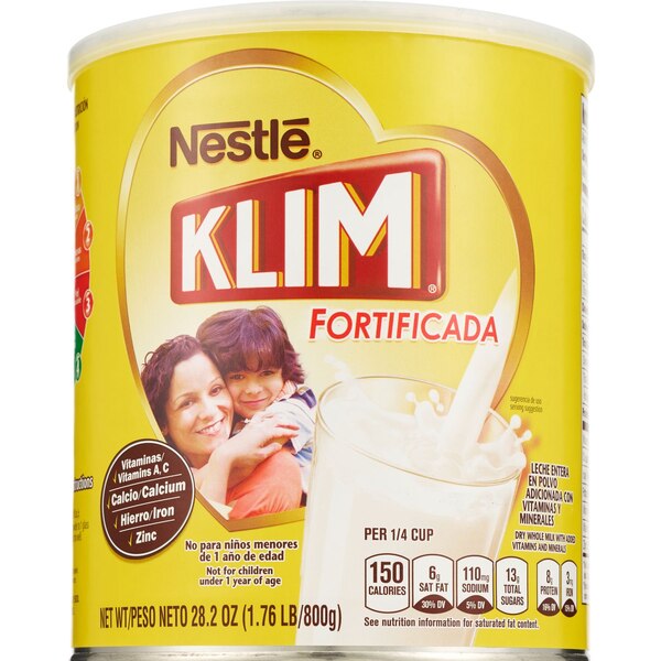 Nestle Klim Fortificada Dry Whole Milk Powder, 28.2 OZ
